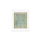 Antique Persian Rug Pastel Blue Cream Art Print Gallery Image 1