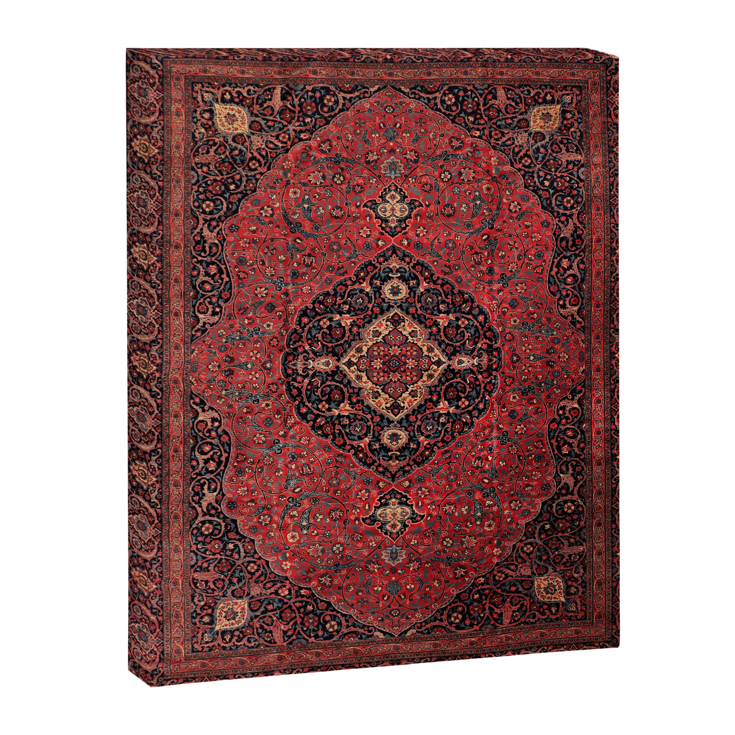 Antique Persian Rust Red Tabriz Rug Canvas Print Gallery Image 6