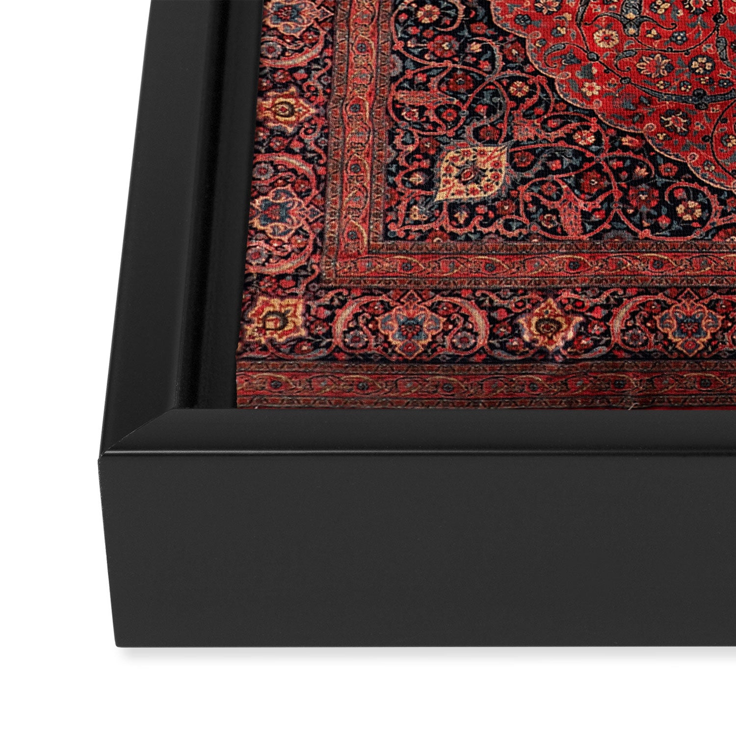 Antique Persian Rust Red Tabriz Rug Framed Canvas Print Gallery Image 3