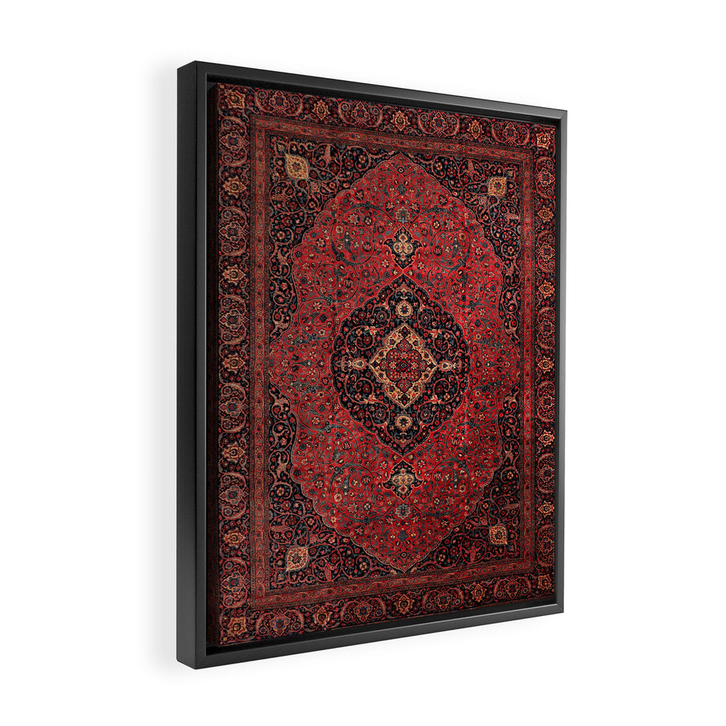 Antique Persian Rust Red Tabriz Rug Framed Canvas Print Gallery Image 2
