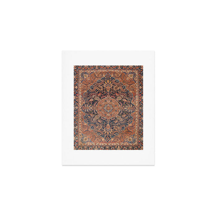 Antique Persian Tabriz Rust Red & Blue Art Print Gallery Image 1