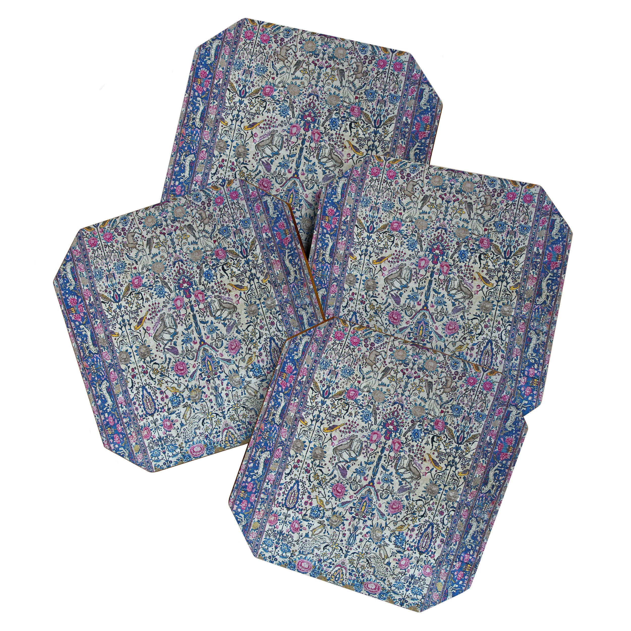Antique Persian Tehran Midnight Purple Oriental Carpet Coaster Gallery Image 1