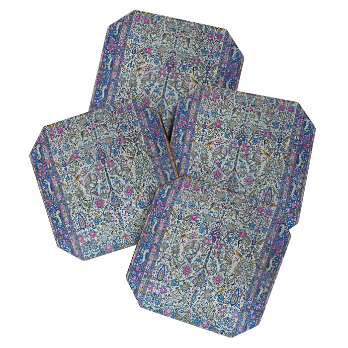 Antique Persian Tehran Midnight Purple Oriental Carpet Coaster Gallery Image 1