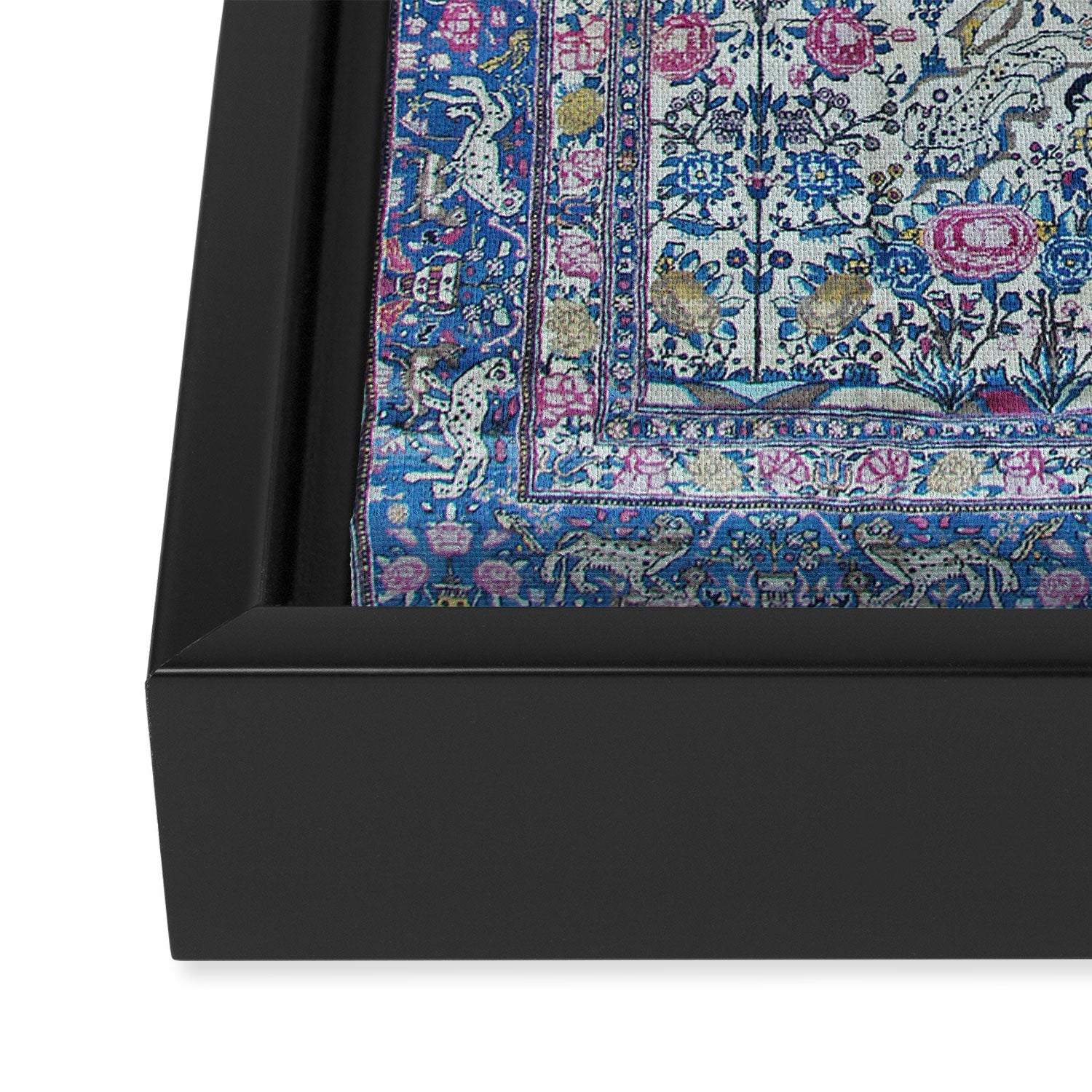 Antique Persian Tehran Midnight Purple Oriental Carpet Framed Canvas Print Gallery Image 3