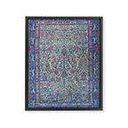 Antique Persian Tehran Midnight Purple Oriental Carpet Framed Canvas Print Gallery Image 6