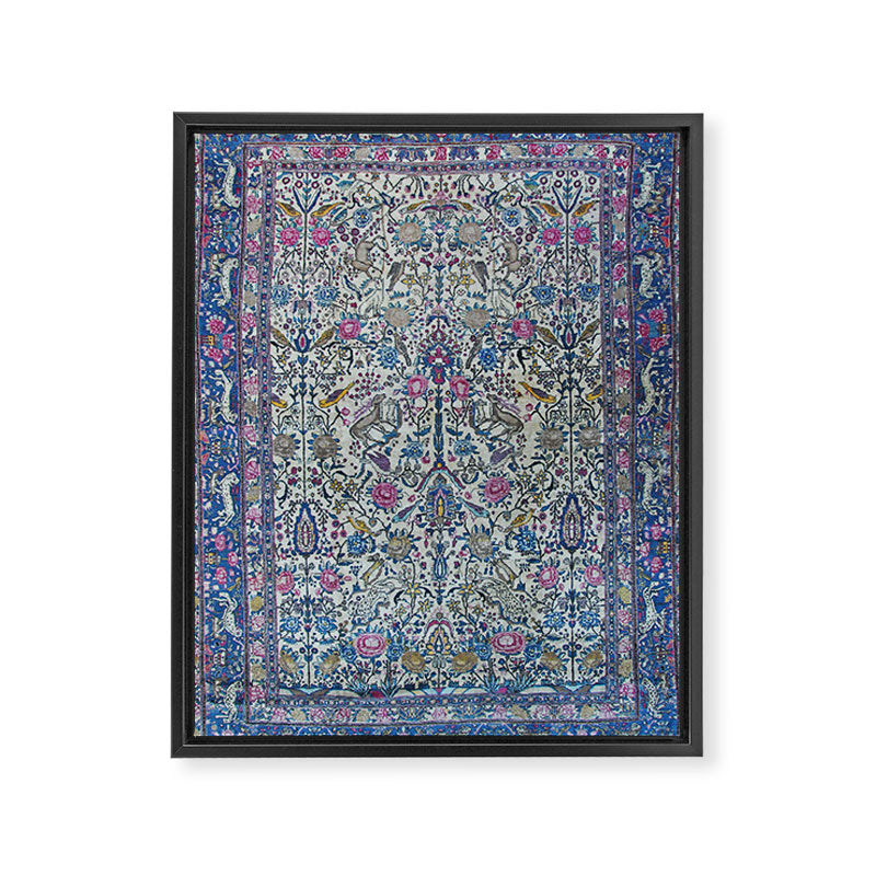 Antique Persian Tehran Midnight Purple Oriental Carpet Framed Canvas Print Gallery Image 6