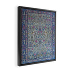 Antique Persian Tehran Midnight Purple Oriental Carpet Framed Canvas Print Gallery Image 2