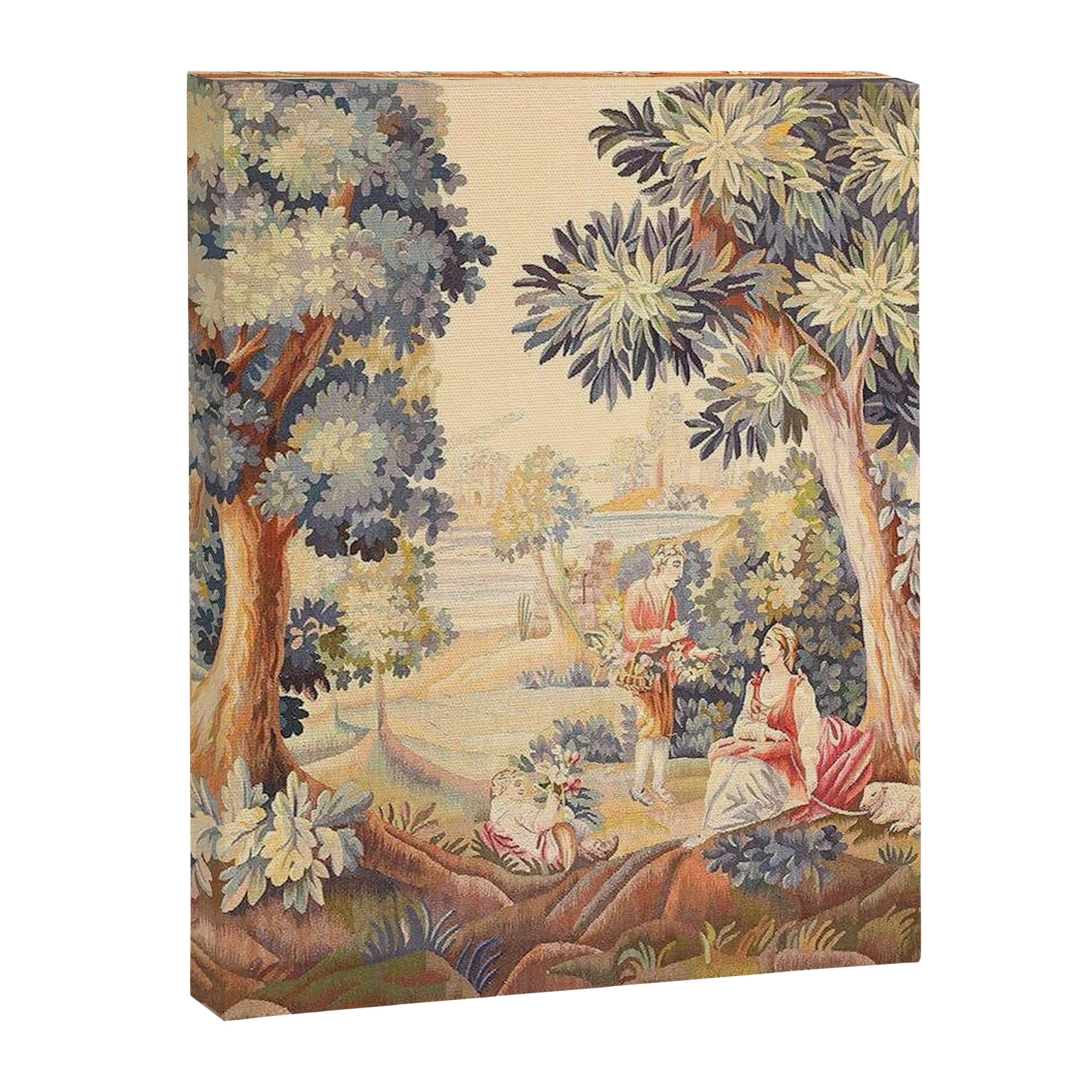 Antique Rococo French Pastoral Tapestry Canvas Print Gallery Image 8