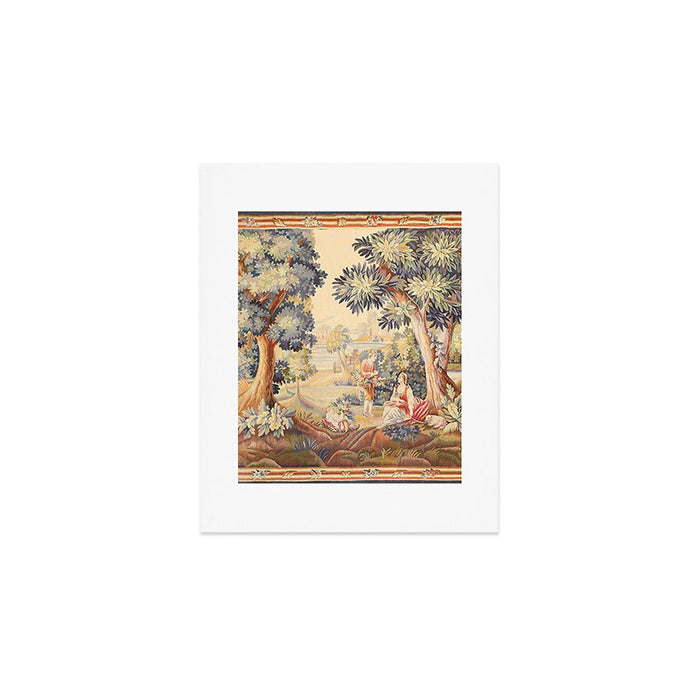 Antique Rococo French Pastoral Tapestry Art Print Gallery Image 1