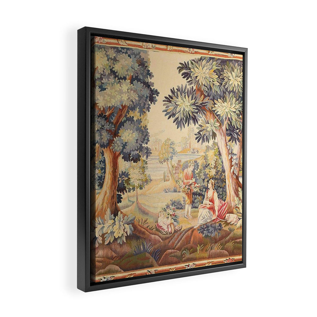Antique Rococo French Pastoral Tapestry Framed Canvas Print Gallery Image 2