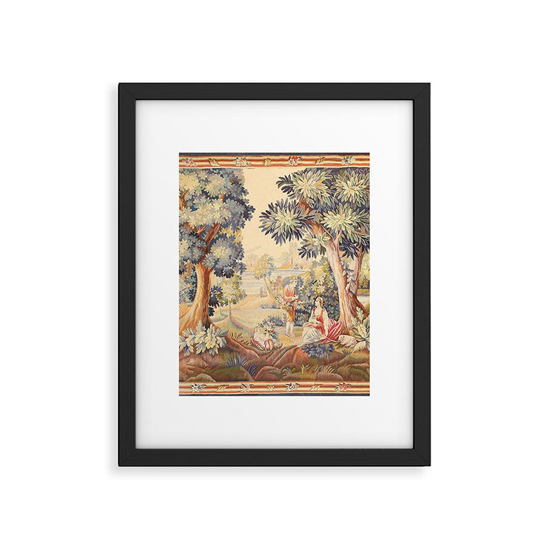 Antique Rococo French Pastoral Tapestry Framed Art Print Gallery Image 6