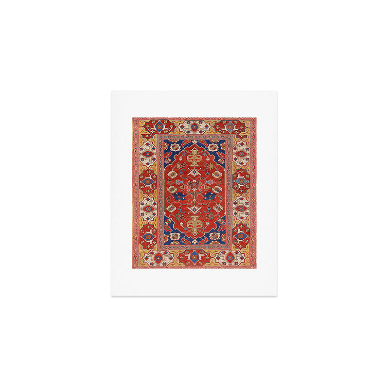 Antique Turkish Warm Brick Red Anatolian Oushak  Art Print Gallery Image 1