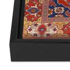 Antique Turkish Warm Brick Red Anatolian Oushak  Framed Canvas Print Gallery Image 3