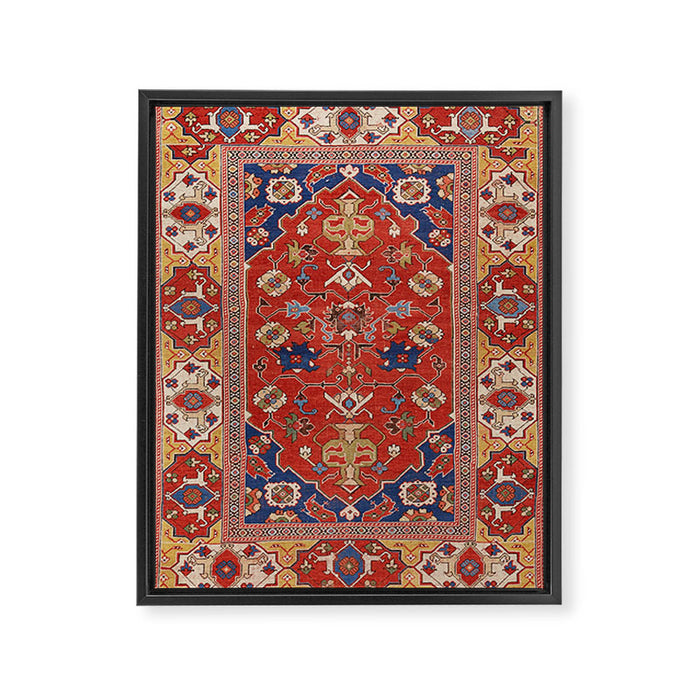 Antique Turkish Warm Brick Red Anatolian Oushak  Framed Canvas Print Gallery Image 1