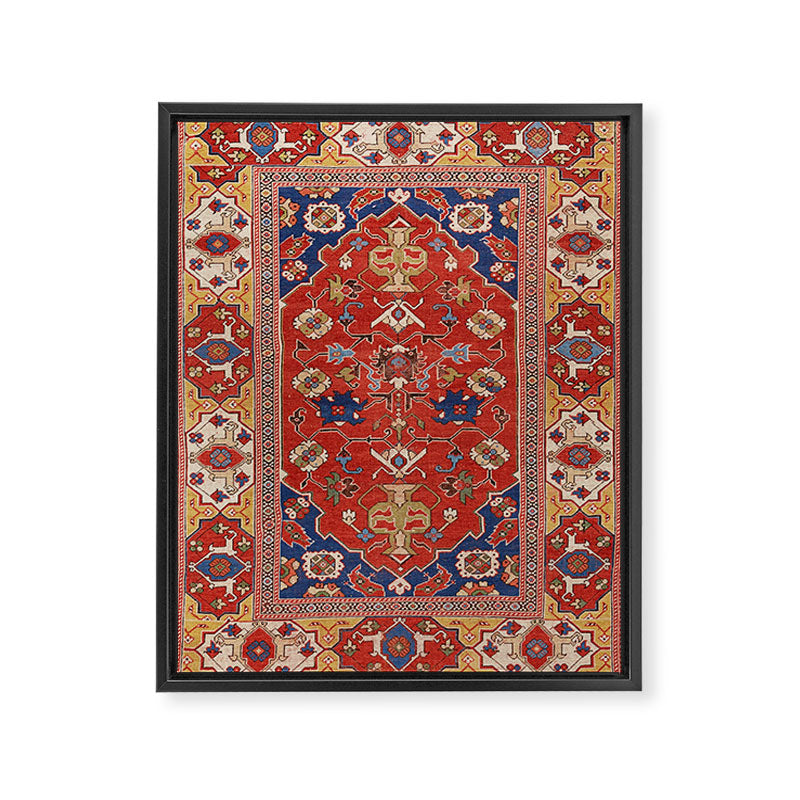 Antique Turkish Warm Brick Red Anatolian Oushak  Framed Canvas Print Gallery Image 6