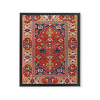 Antique Turkish Warm Brick Red Anatolian Oushak  Framed Canvas Print Gallery Image 6