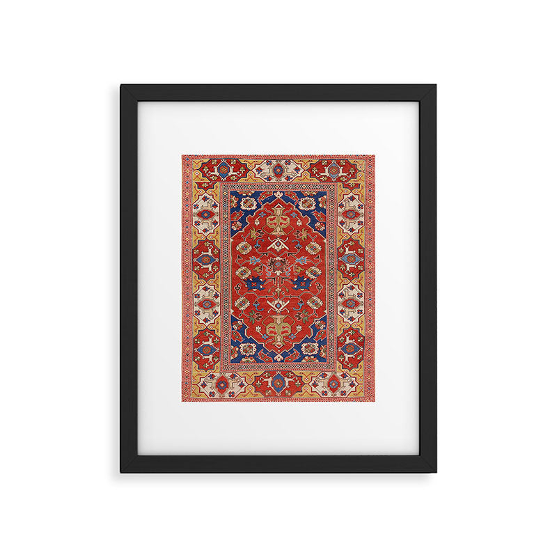 Antique Turkish Warm Brick Red Anatolian Oushak  Framed Art Print Gallery Image 5