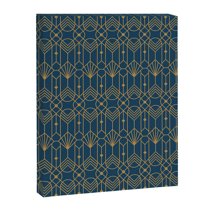 Art Deco Abstract Navy Blue & Gold Pattern Canvas Print Gallery Image 1