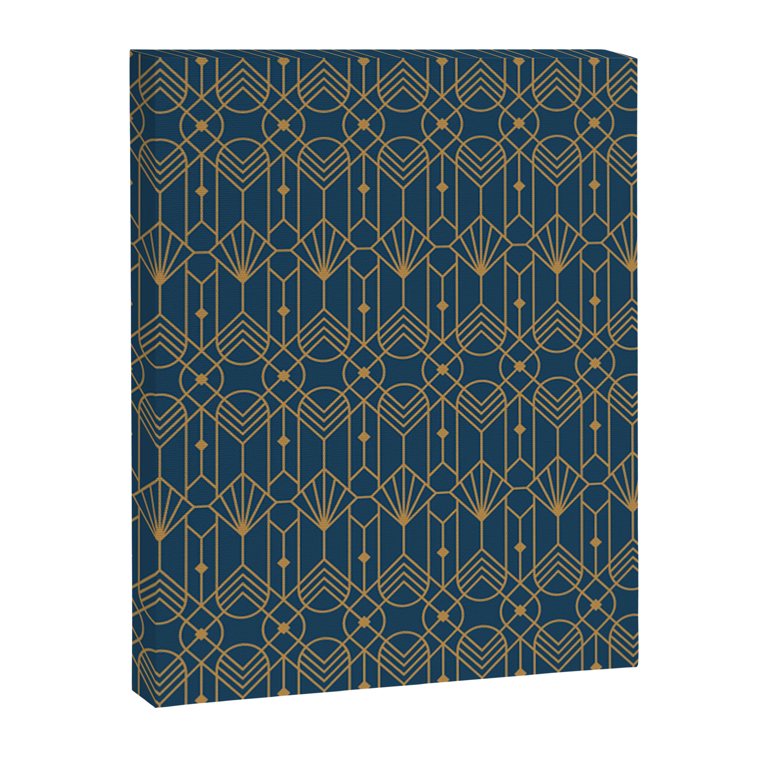 Art Deco Abstract Navy Blue & Gold Pattern Canvas Print Gallery Image 8
