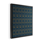 Art Deco Abstract Navy Blue & Gold Pattern Framed Canvas Print Gallery Image 2