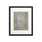 Art Deco Antique Kashan Powder Blue & Pale Gold Framed Art Print Gallery Image 4