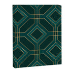 Art Deco Emerald Green & Gold Geometric Pattern Canvas Print Gallery Image 8