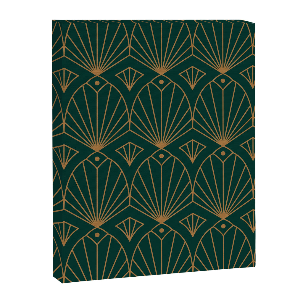 Art Deco Emerald Green & Gold Pattern Canvas Print Gallery Image 8