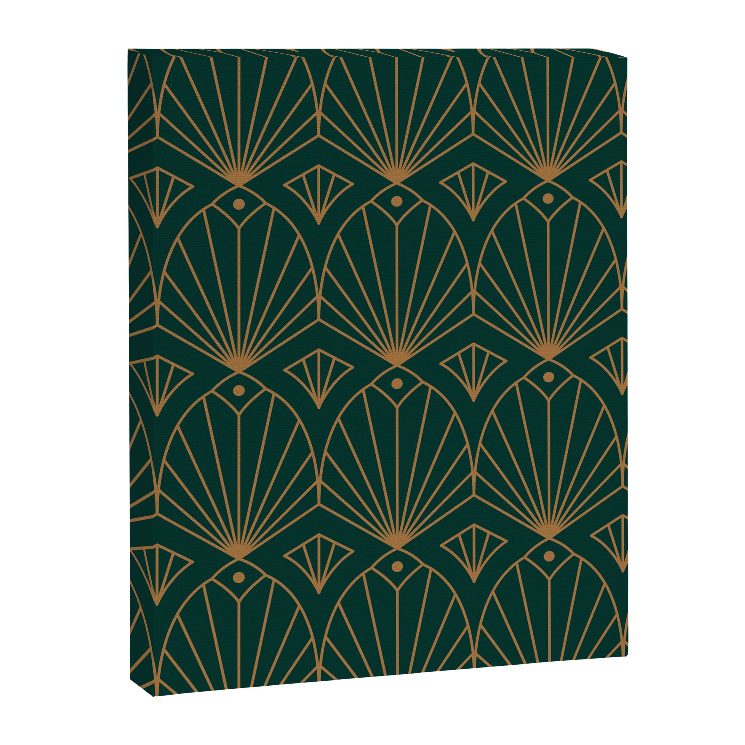Art Deco Emerald Green & Gold Pattern Canvas Print Gallery Image 8