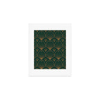 Art Deco Emerald Green & Gold Pattern Art Print Gallery Image 1