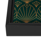 Art Deco Emerald Green & Gold Pattern Framed Canvas Print Gallery Image 3