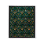 Art Deco Emerald Green & Gold Pattern Framed Canvas Print Gallery Image 8