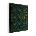 Art Deco Emerald Green & Gold Pattern Framed Canvas Print Gallery Image 2