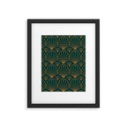 Art Deco Emerald Green & Gold Pattern Framed Art Print Gallery Image 4