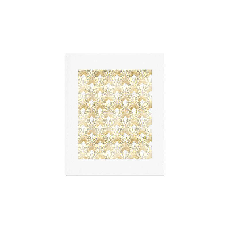 Art Deco Gatsby Golden Fan Pattern Art Print Gallery Image 1
