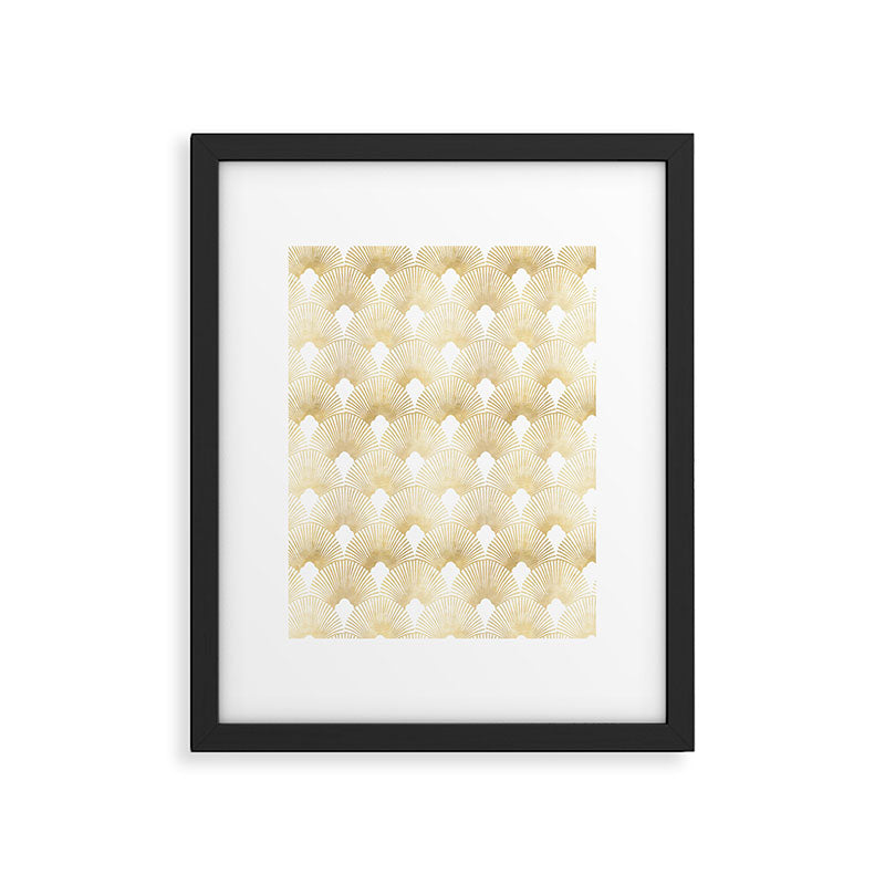 Art Deco Gatsby Golden Fan Pattern Framed Art Print Gallery Image 6