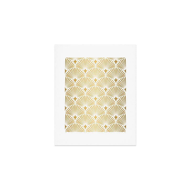 Art Deco Gold & White Gatsby Pattern Art Print Gallery Image 1