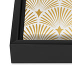 Art Deco Gold & White Gatsby Pattern Framed Canvas Print Gallery Image 3