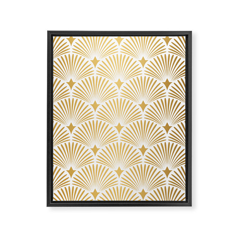 Art Deco Gold & White Gatsby Pattern Framed Canvas Print Gallery Image 8