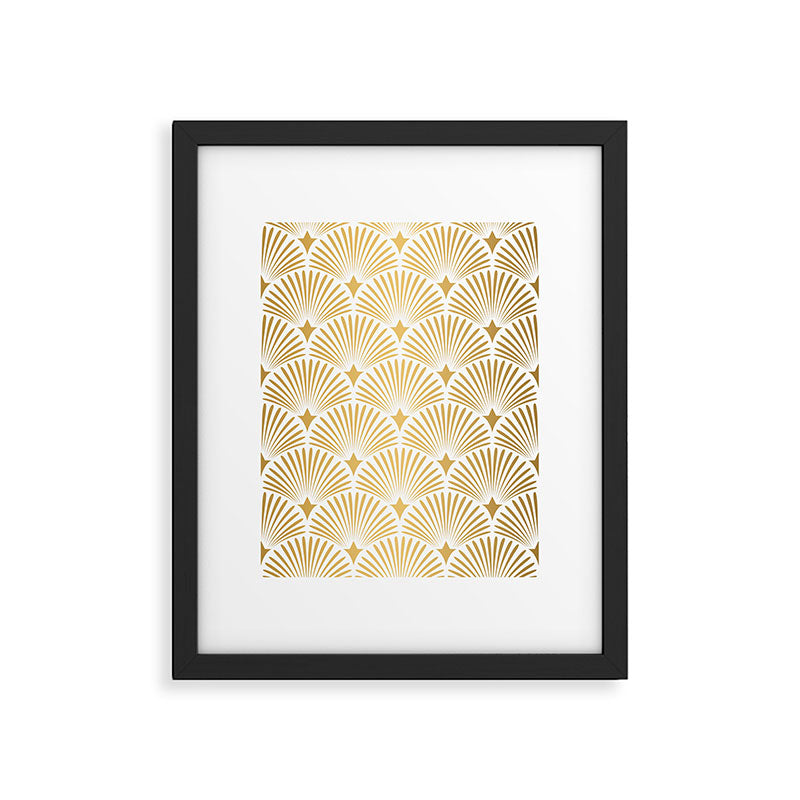 Art Deco Gold & White Gatsby Pattern Framed Art Print Gallery Image 6