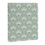 Art Deco Sage Green & White Abstract Fan Pattern Canvas Print Gallery Image 6