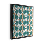 Art Deco White Green & Gold Abstract Pattern Framed Canvas Print Gallery Image 2