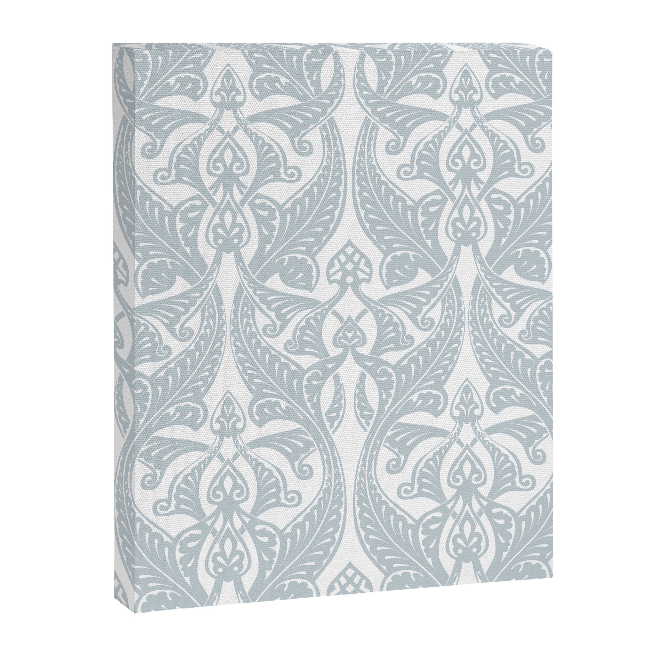 Art Nouveau Silver Grey & White Pattern Canvas Print Gallery Image 8