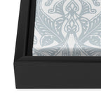 Art Nouveau Silver Grey & White Pattern Framed Canvas Print Gallery Image 3