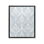 Art Nouveau Silver Grey & White Pattern Framed Canvas Print Gallery Image 8