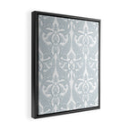 Art Nouveau Silver Grey & White Pattern Framed Canvas Print Gallery Image 2
