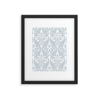 Art Nouveau Silver Grey & White Pattern Framed Art Print Gallery Image 6