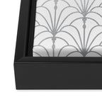 Art Nouveau White & Silver Grey Pattern Framed Canvas Print Gallery Image 3