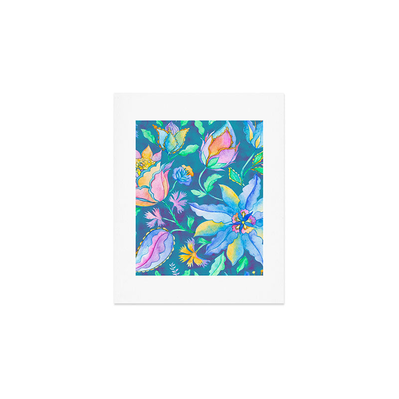 Beautiful Exotic Paisley Summer Floral Art Print Gallery Image 1