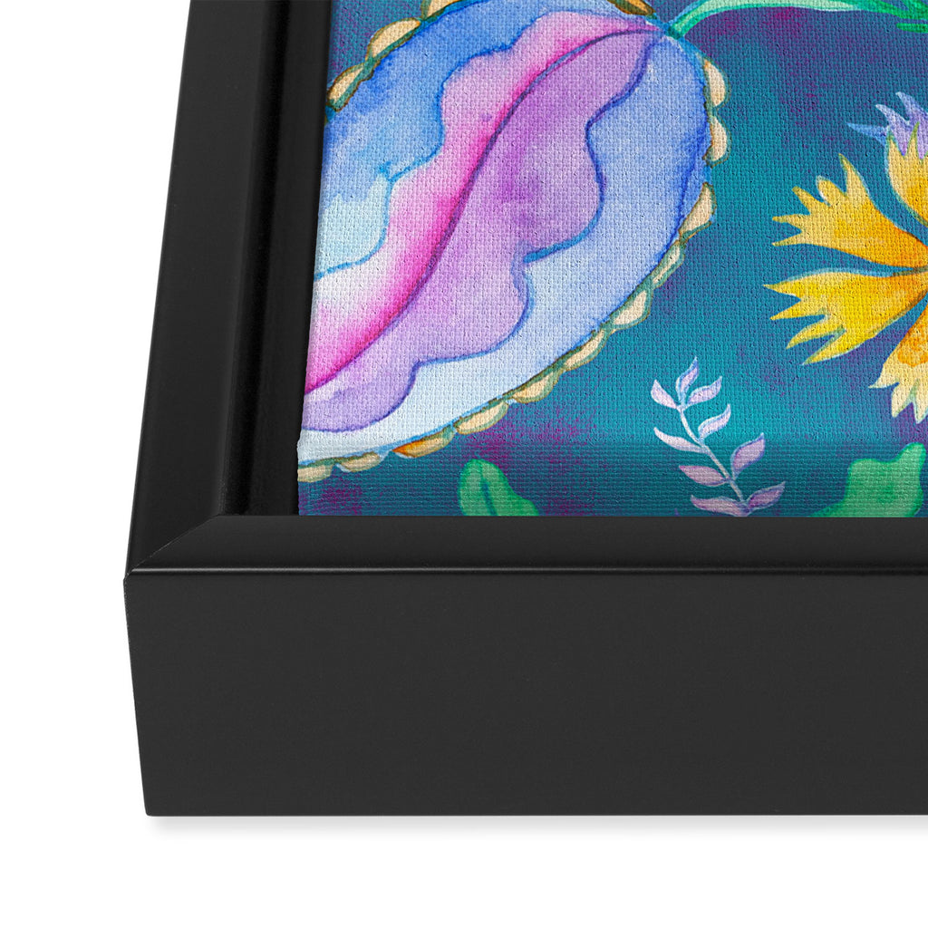 Beautiful Exotic Paisley Summer Floral Framed Canvas Print Gallery Image 3