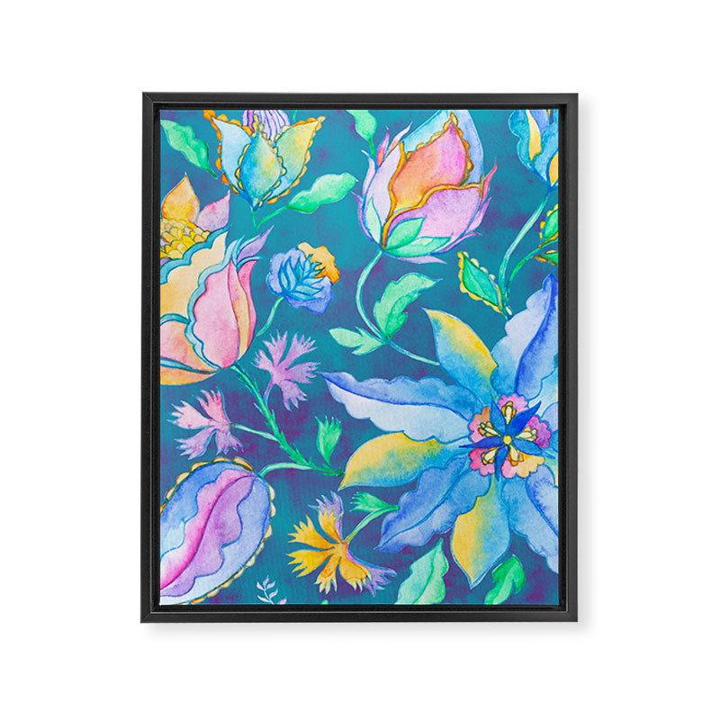 Beautiful Exotic Paisley Summer Floral Framed Canvas Print Gallery Image 6
